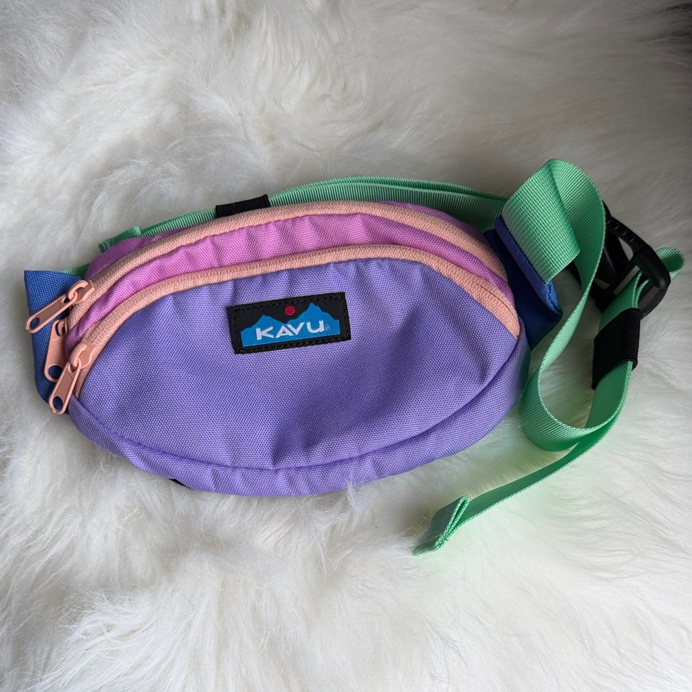 KAVU Spectator Waist Pack Lavender and Peach Belt Bag